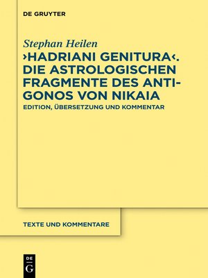 cover image of "Hadriani genitura" – Die astrologischen Fragmente des Antigonos von Nikaia